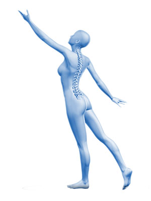 Corpo de uma mulher com as zonas de insidencia da osteoporose